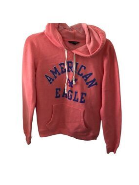 Size M American Eagle Outfitters Coral Pink Pullover Hoodie Vintage Retro